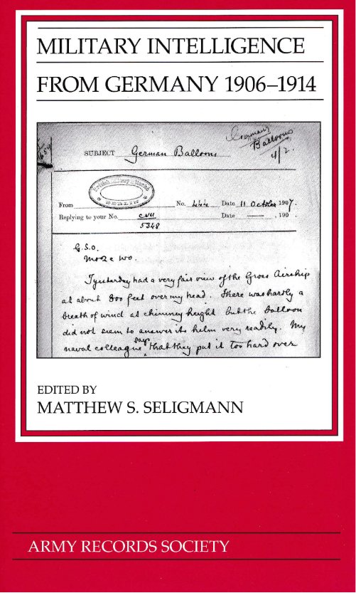 Vol. 34: Military Intelligence from Germany 1906-1914